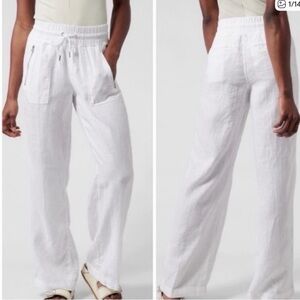 #468 Like New Athleta Cabo Linen Wide-Leg Drawstring Pants. Size 16